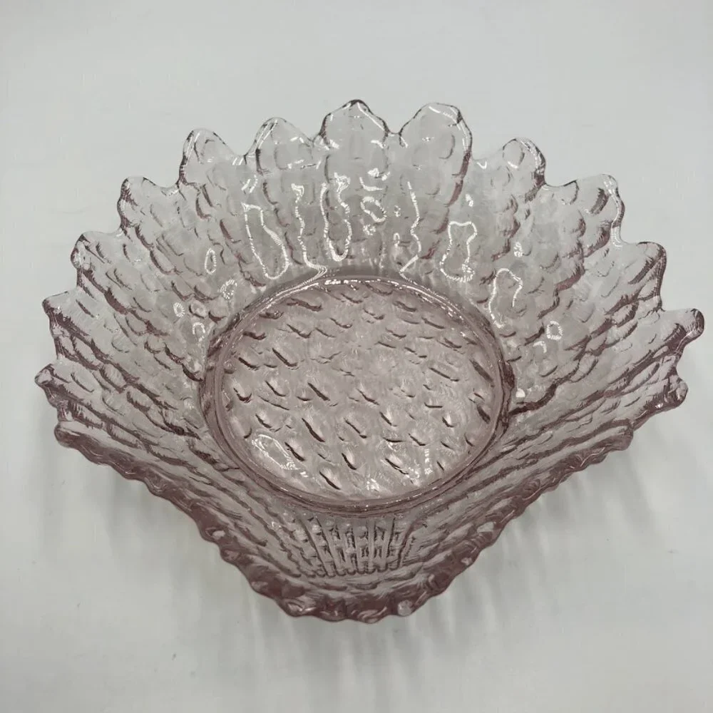 Pink Shell Shaped Appetizer Snack Bowls Set of 7 Scallop Edges 1 Big 6 Small
